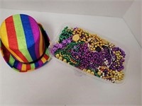Mardi Gras Beads and Hat