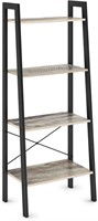 Ladder Bookshelf Storage Wood