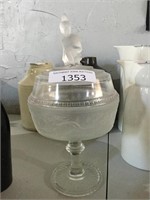 Antique westward Ho or Tippecanoe Covered Compote
