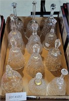 TWELVE GLASS DECORATIVE BELLS