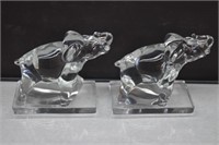 Pair OF New Martinsville Clear Crystal Bookends