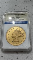 1854 S double eagle gold, clad tribute proof