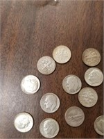 #507 -- 11 SILVER DIMES -- ASSORTED DATES