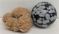 Snowflake Obsidian Ball & Desert Rose Gypsum