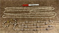 (3 PCS) FAUX PEARL NECKLACE 104", PAIR OF FAUX