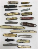 Lot of 20 Vintage Advertising Pocket Knives #4