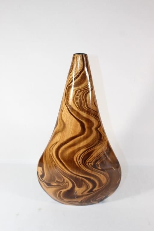 Made in Thailand Wood Swirled Vase
