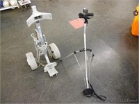 2 Golf Bag Rolling Cart Stands