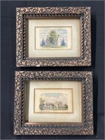 Pair of Small Antique Framed Watercolors.