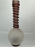 Crackle art glass vase