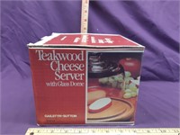 1970's Teakwood Cheese Serving Set