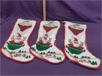 Lot of 3 Vintage  Christmas Stockings