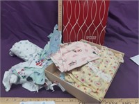 Lot of fabric pieces with Christmas patterns