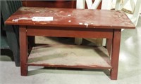 Lot #2257 - Contemporary red lacquer bench