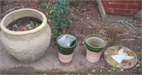 3 Pots & Stepping Stone