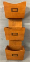 3-Tier Wood Wall File Holder