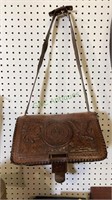 Beautiful and unique leather purse with ink and