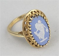 Gold Tone Wedgewood Ring.