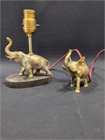 Brass elephant, lamp not tested