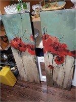 2 Poppies on Stretched Canvas