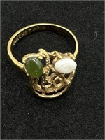 Vintage 14k HGE Women's Stone Ring Size 8