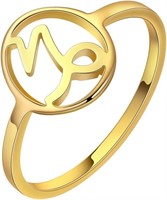 Minimalist Gold-pl. Capcricorn Zodiac Sign Ring