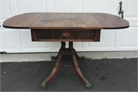 MAHOGANY DOUBLE DROP LEAF TABLE