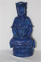 A Chinese Cobalt Blue Vintage Porcelain Kwan Yin