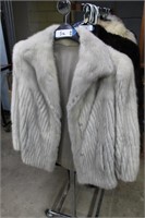 White / Silver Fur Coat: