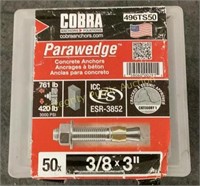 Cobra Parawedge Concrete Anchors 3/8x3”