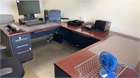 Executive Desk- 3 sections-locking file