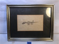 Framed Art of Ant Eater, 1967, 14” x 11”