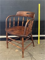 Antique Barrel-Back Saloon Chair