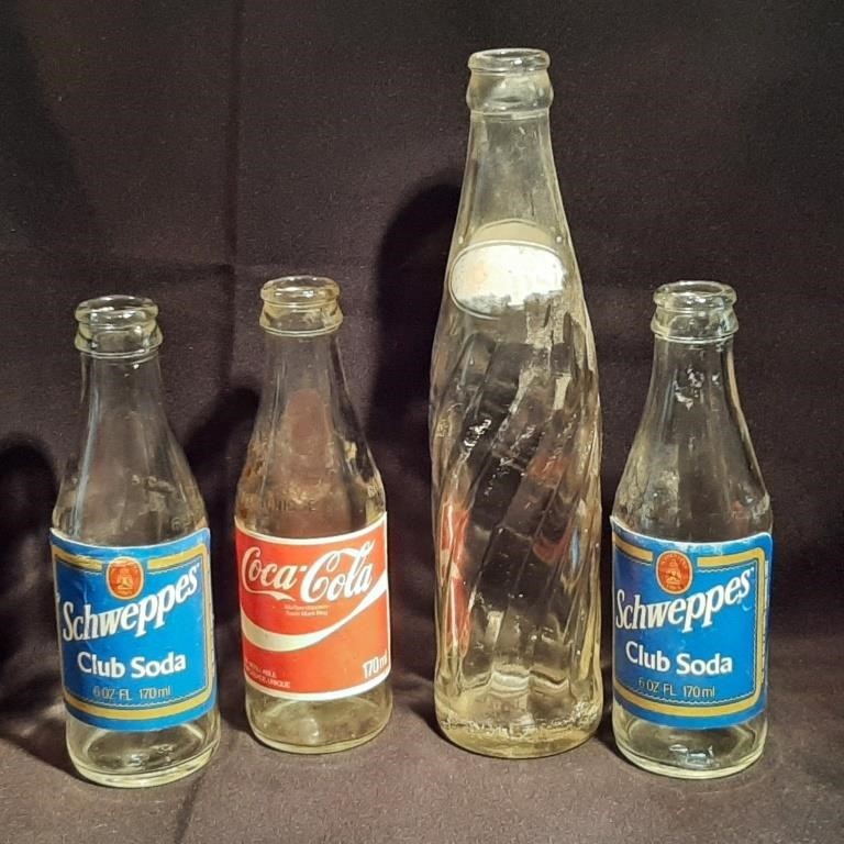 4 x Vintage Glass Bottles