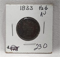 1833 Half Cent AU