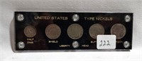 U.S. Type Nickels (Cap Holder)