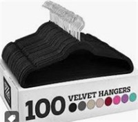 Zober 100 Pack Velvet Hangers Black