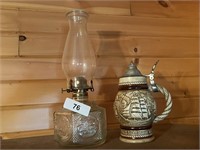 Oil Lamp & Avon Stein