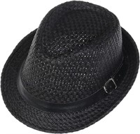 (One size - black) JK Home Hawaiian Fedora Straw