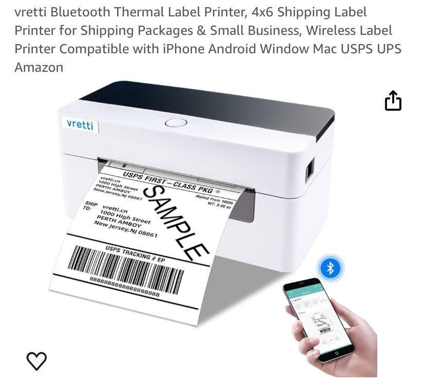 vretti Bluetooth Thermal Label Printer, 4x6 Ship