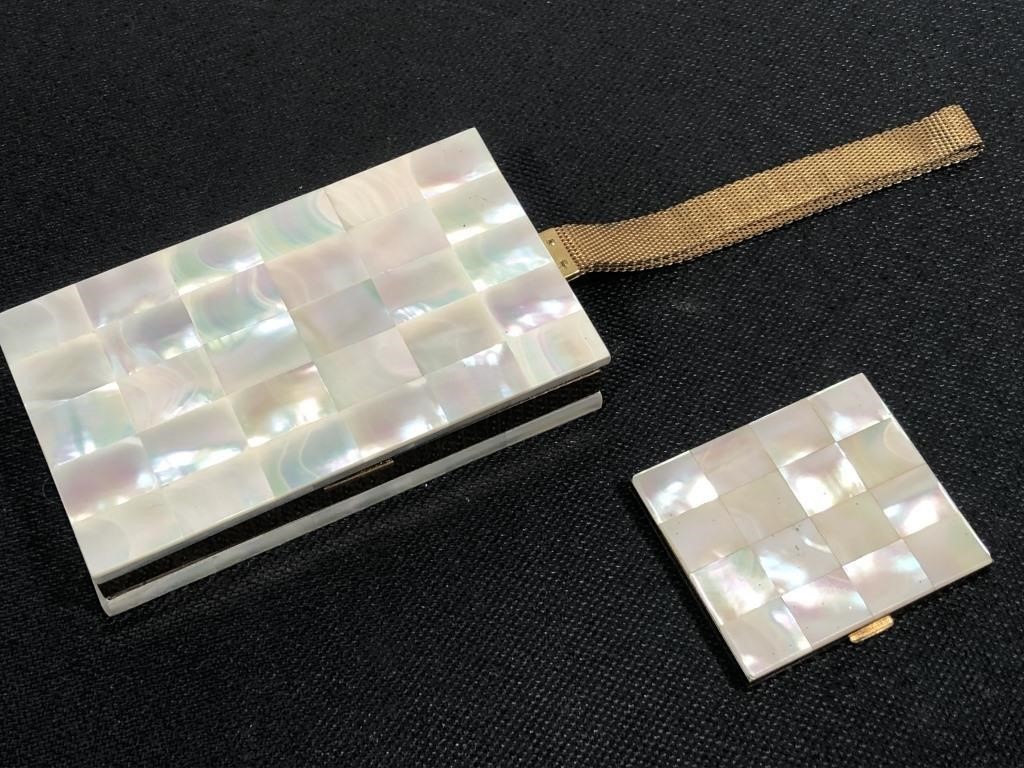 Mother of Pearl purse & compact