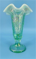 Fenton Willow Green Opalescent Bud Vase