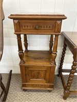 Antique French marble topped nightstand