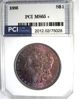 1886 Morgan PCI MS65+ Lots of Color