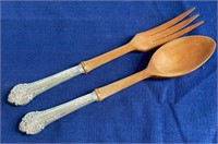 Vintage Sterling Silver Serving Spoon & Fork