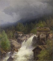 Hermann Herzog "Sutter's Mill" oil on canvas.