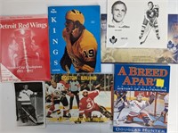 Lot of Hockey Books and Photos. W/ Signed Calender