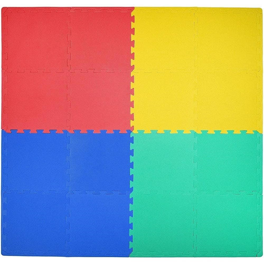 Multicolor 12 in. X 12 in. Exercise Play Mat