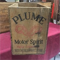 Plume Motor Spirit Vaccum Oil Co Wooden Oil Box