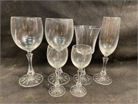 Set Of (6) Crystal Wine Glasses